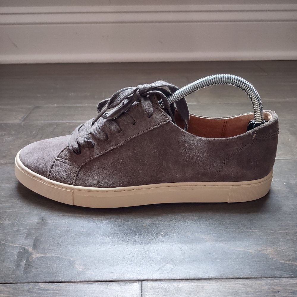Frye Gemma Low Top Suede Leather Sneakers - Picture 15 of 15